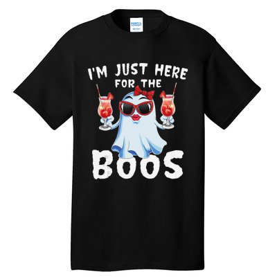 IM Just Here For The Boos Funny Halloween Gift Women Ghost Tall T-Shirt