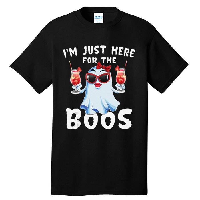 IM Just Here For The Boos Funny Halloween Gift Women Ghost Tall T-Shirt