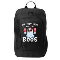 IM Just Here For The Boos Funny Halloween Gift Women Ghost City Backpack