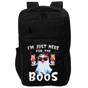 IM Just Here For The Boos Funny Halloween Gift Women Ghost Impact Tech Backpack