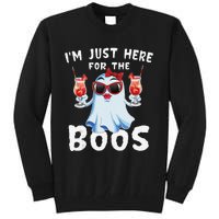 IM Just Here For The Boos Funny Halloween Gift Women Ghost Tall Sweatshirt