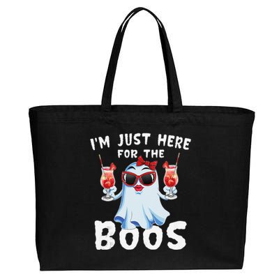 IM Just Here For The Boos Funny Halloween Gift Women Ghost Cotton Canvas Jumbo Tote