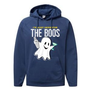 Im Just Here For The Boos Halloween Martini Shaker Gift Performance Fleece Hoodie