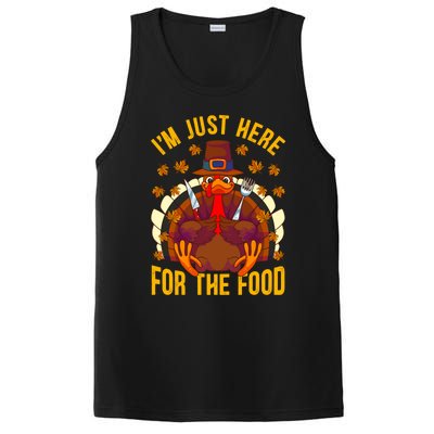 Im Just Here For The Food Thanksgiving Turkey Eating Lover Gift PosiCharge Competitor Tank