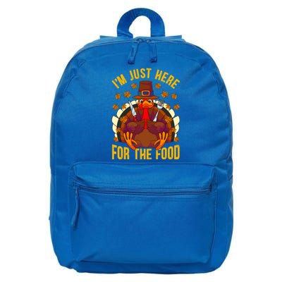 Im Just Here For The Food Thanksgiving Turkey Eating Lover Gift 16 in Basic Backpack