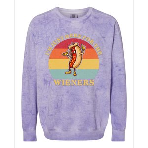 Im Just Here For The Weiners 4th Of July Colorblast Crewneck Sweatshirt