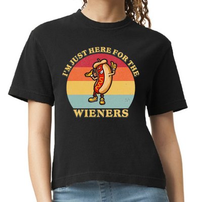 Im Just Here For The Weiners 4th Of July Comfort Colors Boxy T-Shirt