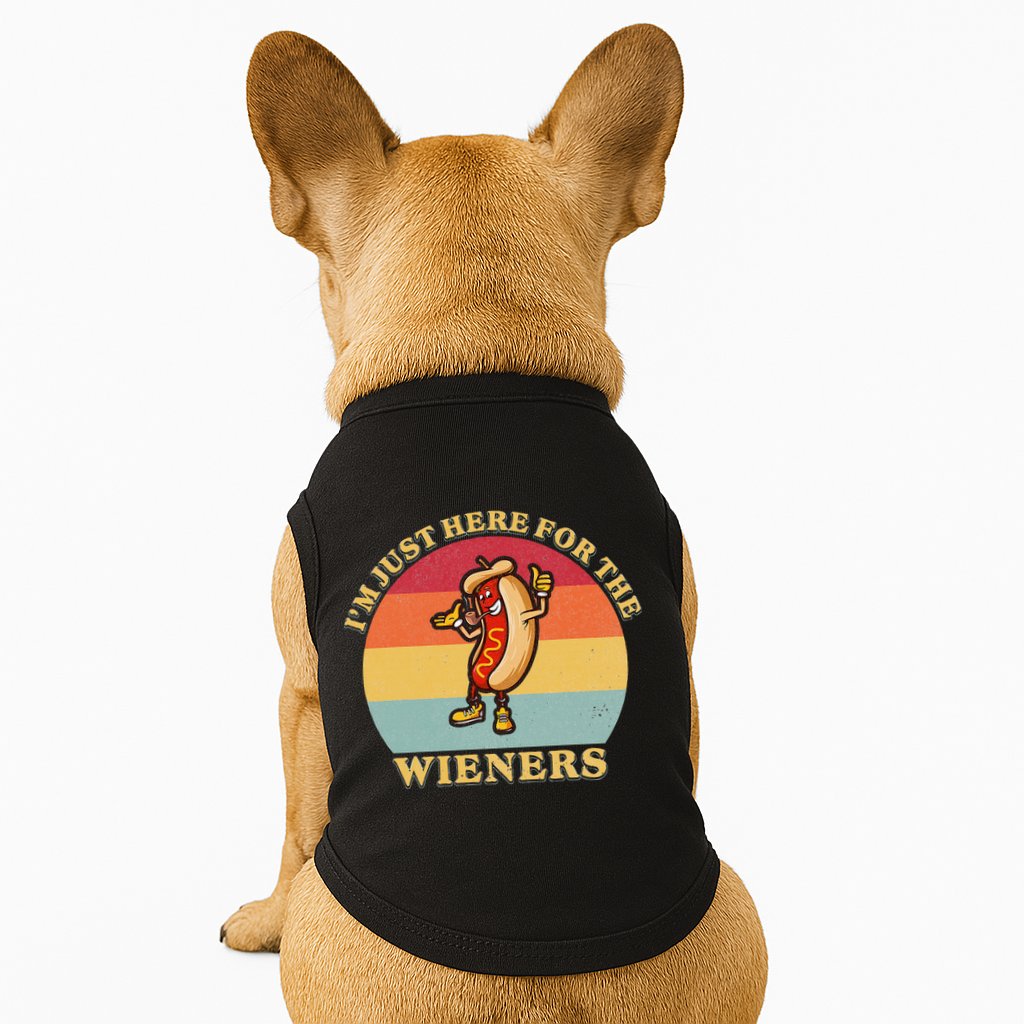 Im Just Here For The Weiners 4th Of July Doggie Tank