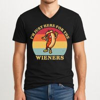 Im Just Here For The Weiners 4th Of July V-Neck T-Shirt