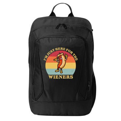 Im Just Here For The Weiners 4th Of July City Backpack