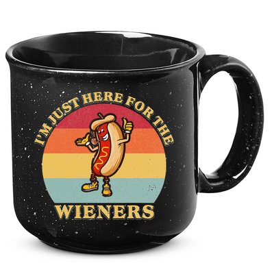 Im Just Here For The Weiners 4th Of July 15oz Campfire Ceramic Mug