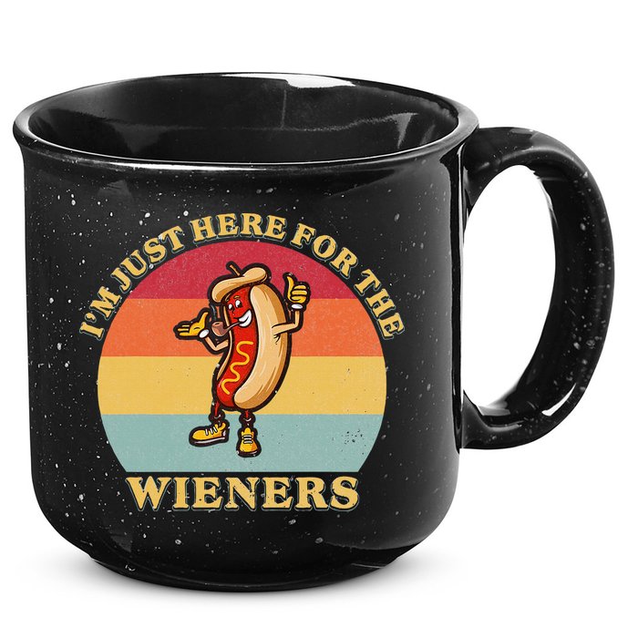 Im Just Here For The Weiners 4th Of July 15oz Campfire Ceramic Mug