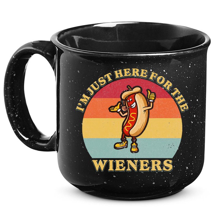 Im Just Here For The Weiners 4th Of July 15oz Campfire Ceramic Mug