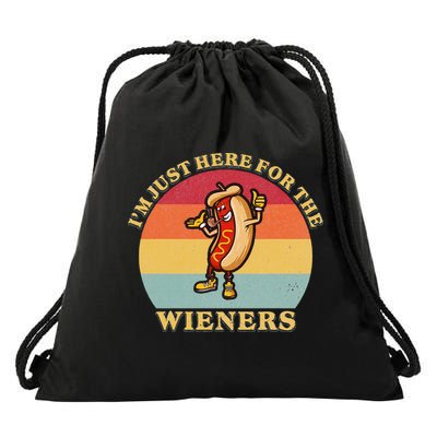 Im Just Here For The Weiners 4th Of July Drawstring Bag