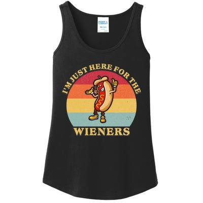 Im Just Here For The Weiners 4th Of July Ladies Essential Tank