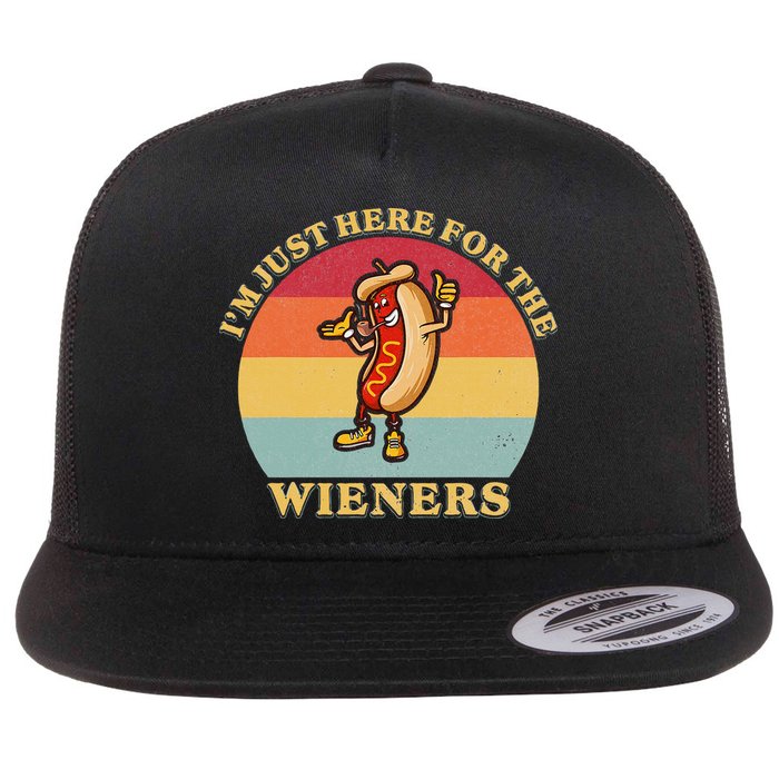 Im Just Here For The Weiners 4th Of July Flatbill Hat