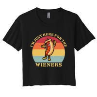 Im Just Here For The Weiners 4th Of July Women's Crop Top Tee