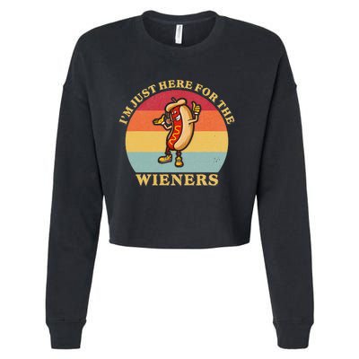 Im Just Here For The Weiners 4th Of July Cropped Pullover Crew