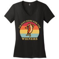 Im Just Here For The Weiners 4th Of July Women's V-Neck T-Shirt