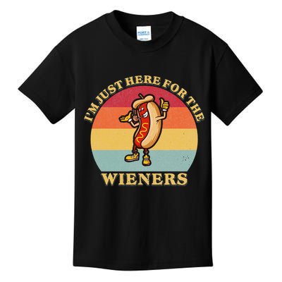 Im Just Here For The Weiners 4th Of July Kids T-Shirt