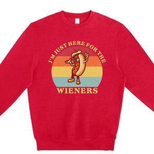 Im Just Here For The Weiners 4th Of July Premium Crewneck Sweatshirt