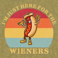 Im Just Here For The Weiners 4th Of July Garment-Dyed Women's Muscle Tee