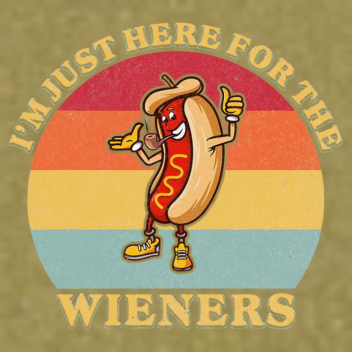 Im Just Here For The Weiners 4th Of July Garment-Dyed Women's Muscle Tee