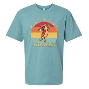 Im Just Here For The Weiners 4th Of July Sueded Cloud Jersey T-Shirt