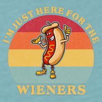 Im Just Here For The Weiners 4th Of July Sueded Cloud Jersey T-Shirt
