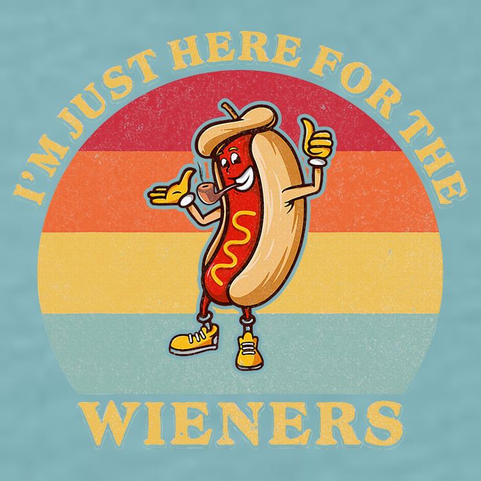 Im Just Here For The Weiners 4th Of July Sueded Cloud Jersey T-Shirt