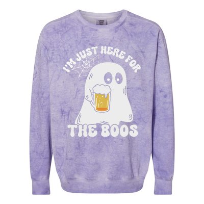 I’M Just Here For The Boos Funny Couples Halloween Colorblast Crewneck Sweatshirt