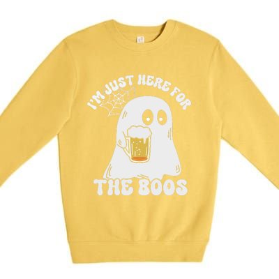 I’M Just Here For The Boos Funny Couples Halloween Premium Crewneck Sweatshirt