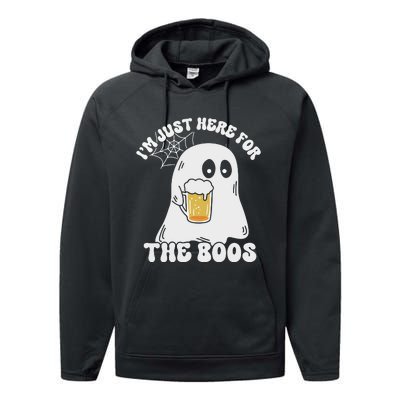 I’M Just Here For The Boos Funny Couples Halloween Performance Fleece Hoodie