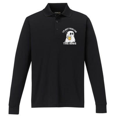 I’M Just Here For The Boos Funny Couples Halloween Performance Long Sleeve Polo