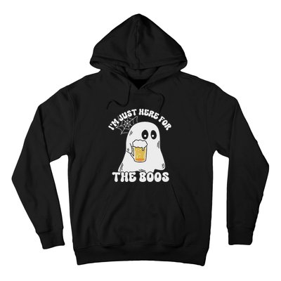 I’M Just Here For The Boos Funny Couples Halloween Hoodie