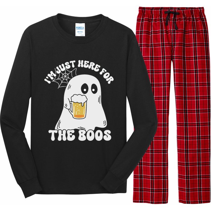 I’M Just Here For The Boos Funny Couples Halloween Long Sleeve Pajama Set