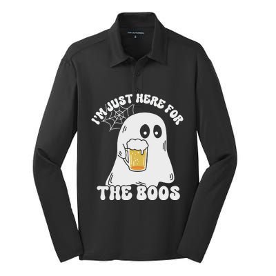 I’M Just Here For The Boos Funny Couples Halloween Silk Touch Performance Long Sleeve Polo