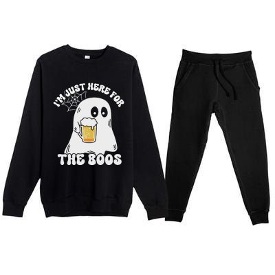 I’M Just Here For The Boos Funny Couples Halloween Premium Crewneck Sweatsuit Set