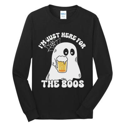 I’M Just Here For The Boos Funny Couples Halloween Tall Long Sleeve T-Shirt