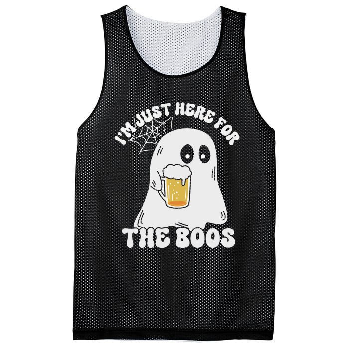 I’M Just Here For The Boos Funny Couples Halloween Mesh Reversible Basketball Jersey Tank