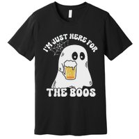 I’M Just Here For The Boos Funny Couples Halloween Premium T-Shirt