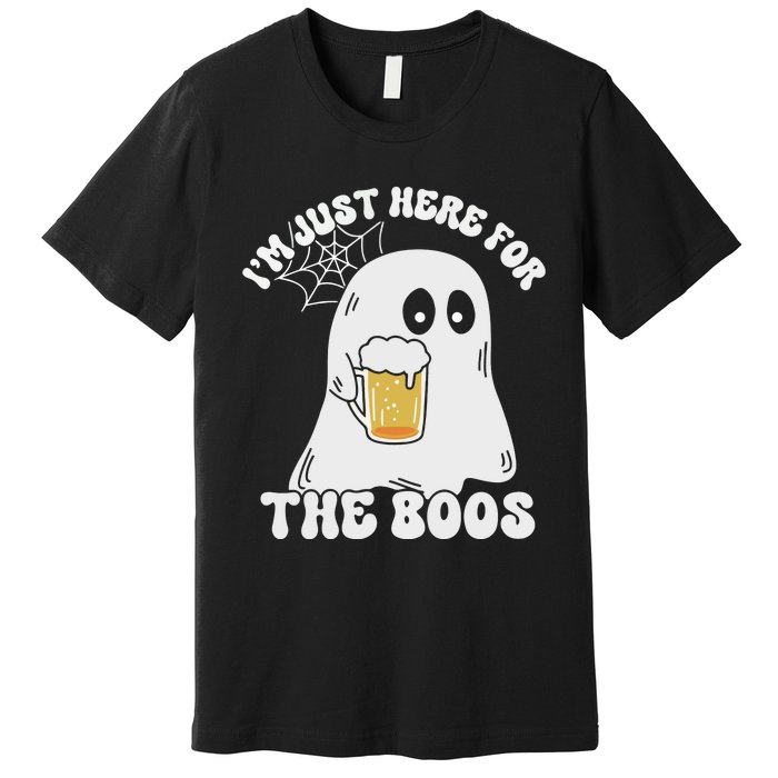 I’M Just Here For The Boos Funny Couples Halloween Premium T-Shirt