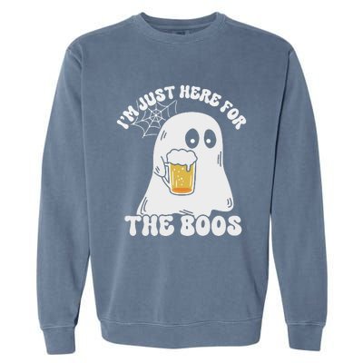 I’M Just Here For The Boos Funny Couples Halloween Garment-Dyed Sweatshirt