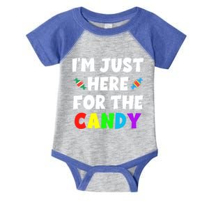 Im Just Here For The Candy Food Halloween Humor Tee Cool Gift Infant Baby Jersey Bodysuit