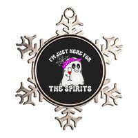 I’M Just Here For The Spirits Funny Couples Halloween Metallic Star Ornament