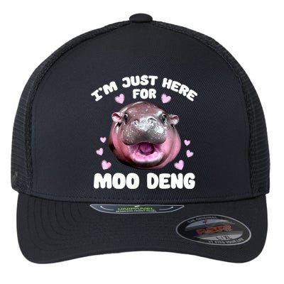 Im Just Here For Moo Deng Bouncy Souvenir Cute Baby Hippo Gift Flexfit Unipanel Trucker Cap