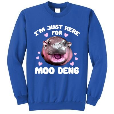 Im Just Here For Moo Deng Bouncy Souvenir Cute Baby Hippo Gift Sweatshirt