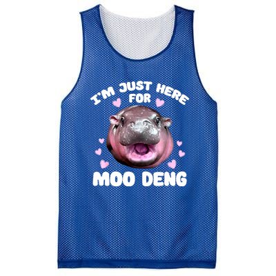 Im Just Here For Moo Deng Bouncy Souvenir Cute Baby Hippo Gift Mesh Reversible Basketball Jersey Tank