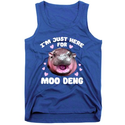 Im Just Here For Moo Deng Bouncy Souvenir Cute Baby Hippo Gift Tank Top