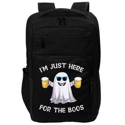 Im Just Here For The Boos Ghost Funny Halloween Beer Lover Impact Tech Backpack